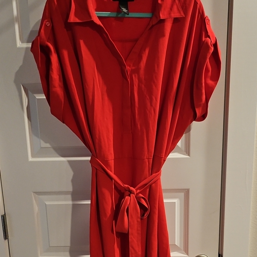 Red Dress with Belt